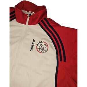 adidas Ajax Amsterdam Climalite Soccer Jacket White Red Navy Size L